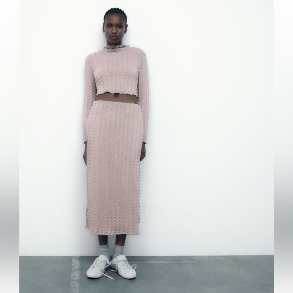 Zara structured midi skirt